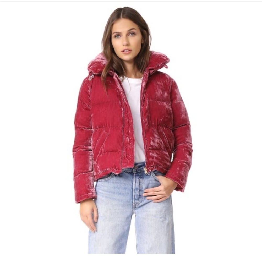 Rachel Antonoff Peggy Velvet Puffer Jacket